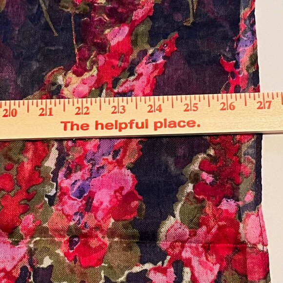 NWT Talbots Navy Floral Print Silk/Wool/Cashmere Blend Scarf - Picture 4 of 6